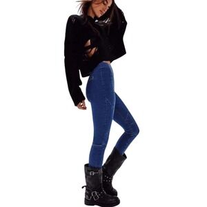 Free People We The Free Bella Moto Mid-Rise Skinny Jeans Size 24 NWT